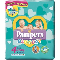 PANNOLINI PER BAMBINI PAMPERS BABY DRY DOWNCOUNT NO FLASH MAXI 19 PEZZI