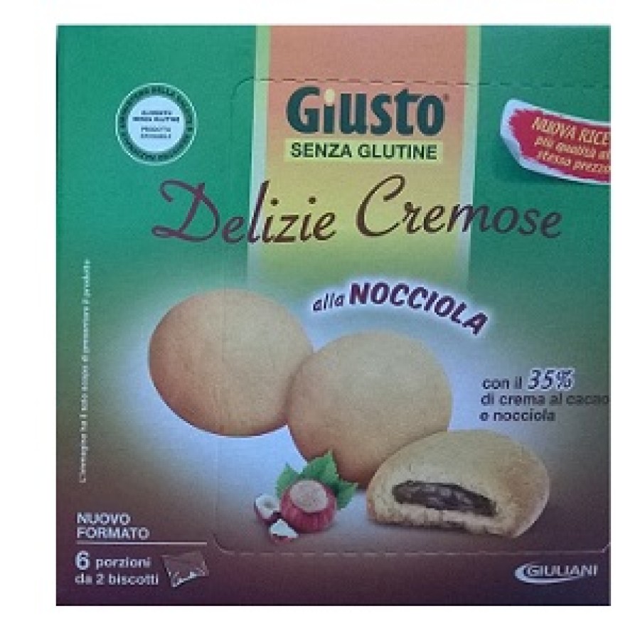 GIUSTO SENZA GLUTINE DELIZIE CREMOSE AL CACAO NOCCIOLA 180 G
