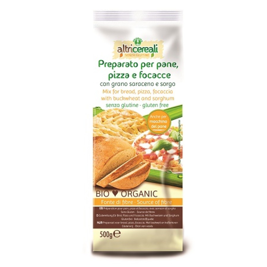 ALTRICEREALI PREPARATO PER PANE PIZZA E FOCACCE CON GRANO SARACENO E SORGO 500 G SENZA UOVA