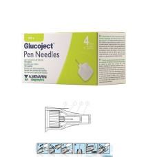 AGO PER PENNA DA INSULINA GLUCOJECT LUNGHEZZA 4 MM GAUGE 32 100 PEZZI