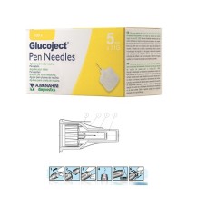 AGO PER PENNA DA INSULINA GLUCOJECT LUNGHEZZA 5 MM GAUGE 31 100 PEZZI