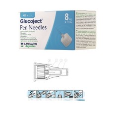 AGO PER PENNA DA INSULINA GLUCOJECT LUNGHEZZA 8 MM GAUGE 31 100 PEZZI