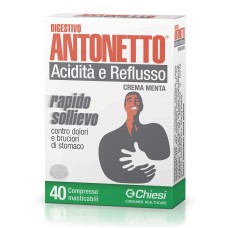 DIGESTIVO ANTONETTO ACIDITA' E REFLUSSO CREMA ALLA MENTA 40 COMPRESSE MASTICABILI
