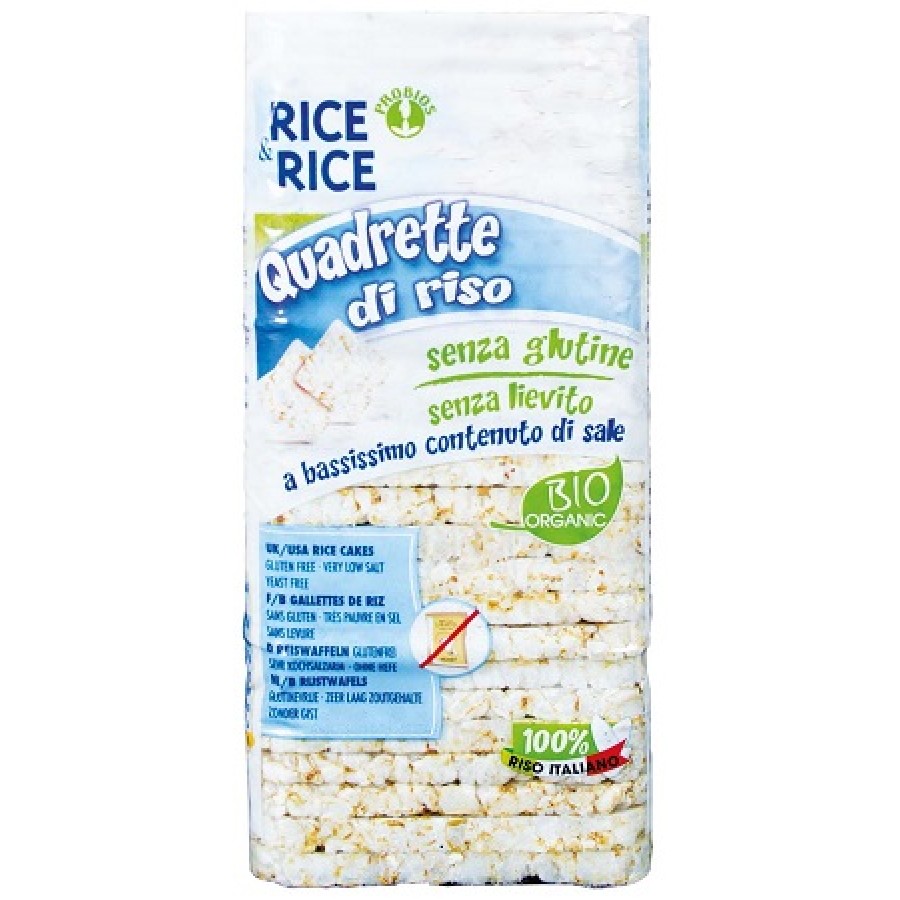 RICE&RICE QUADRETTE DI RISO SENZA SALE E SENZA LIEVITO 130 G