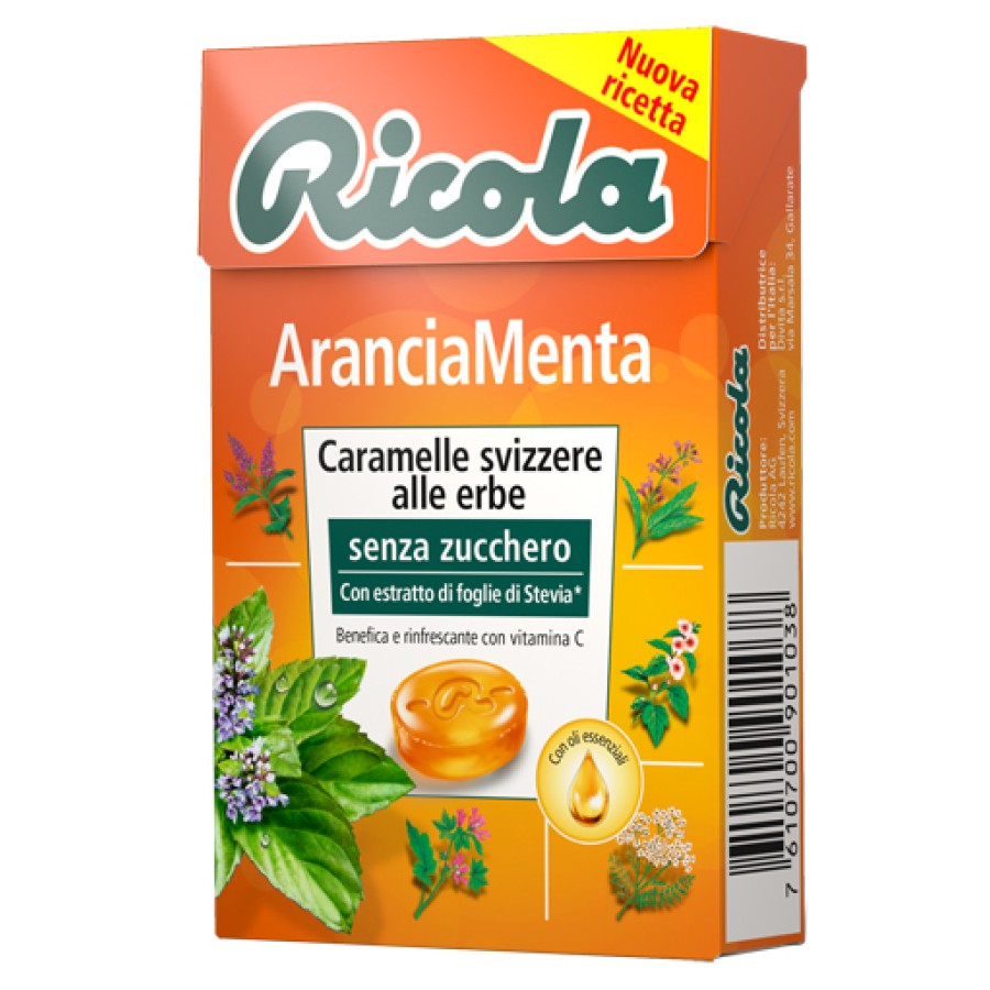 RICOLA ARANCIA MENTA SENZA ZUCCHERO 50 G