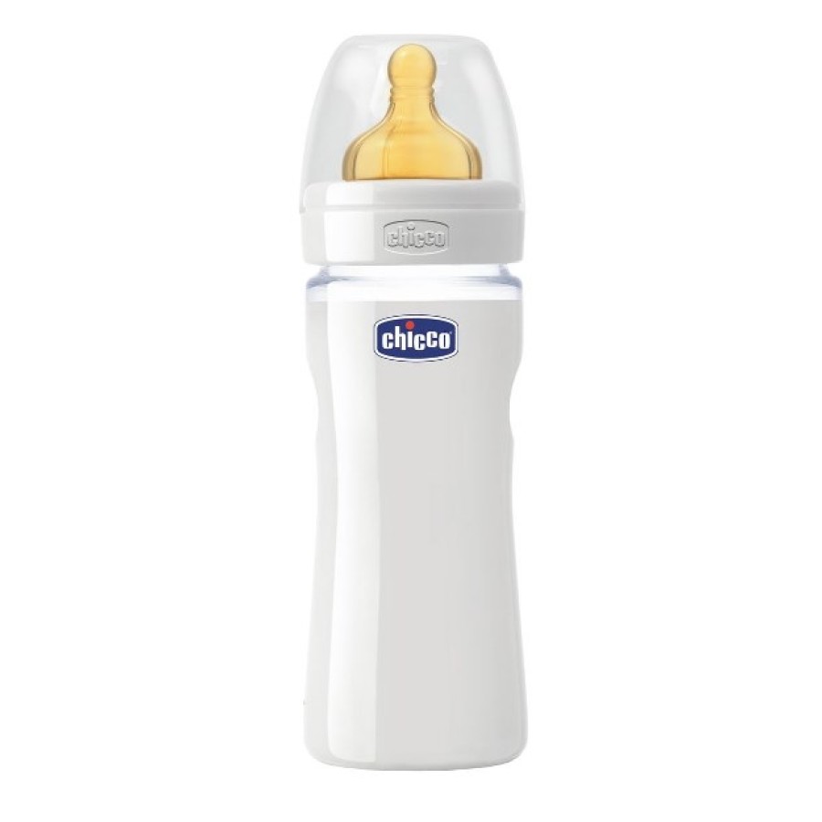 CHICCO BIBERON WELL BEING IN VETRO NON DECORATORATO DA 240 ML NORMAL LATTICE