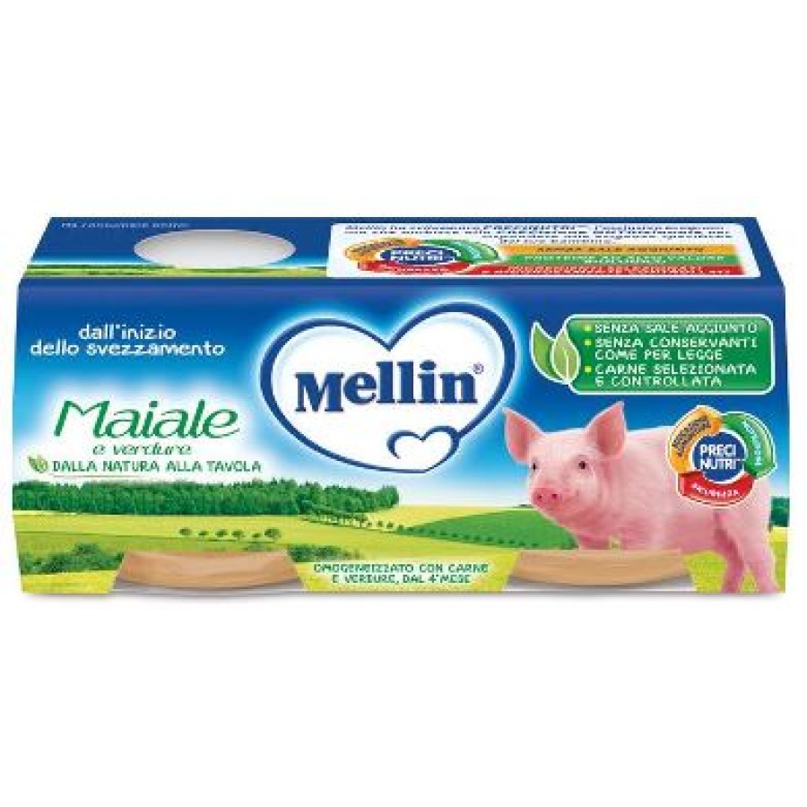 MELLIN OMOGENEIZZATO MAIALE CON VERDURE 2 PEZZI X 80 G