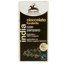TAVOLETTA DI CIOCCOLATO FONDENTE BIO CON ZENZERO DELL'ECUADOR FAIRTRADE 50 G