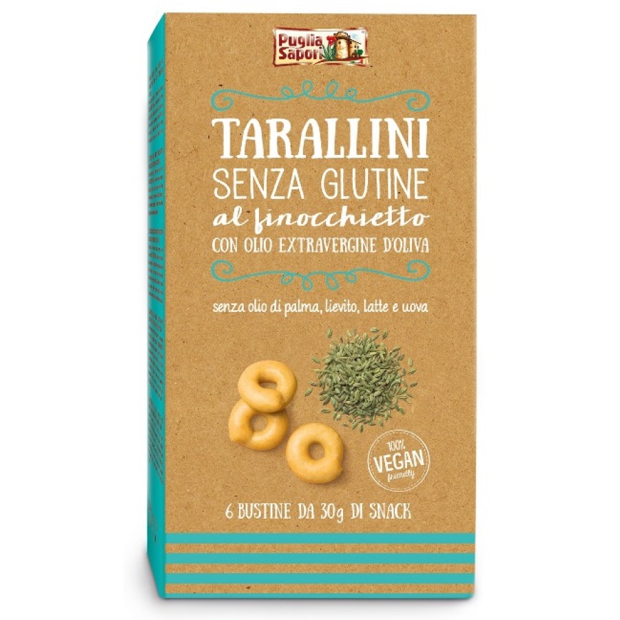 PUGLIA SAPORI TARALLINI AL FINOCCHIETTO CON OLIO EXTRAVERGINE DI OLIVA 180 G