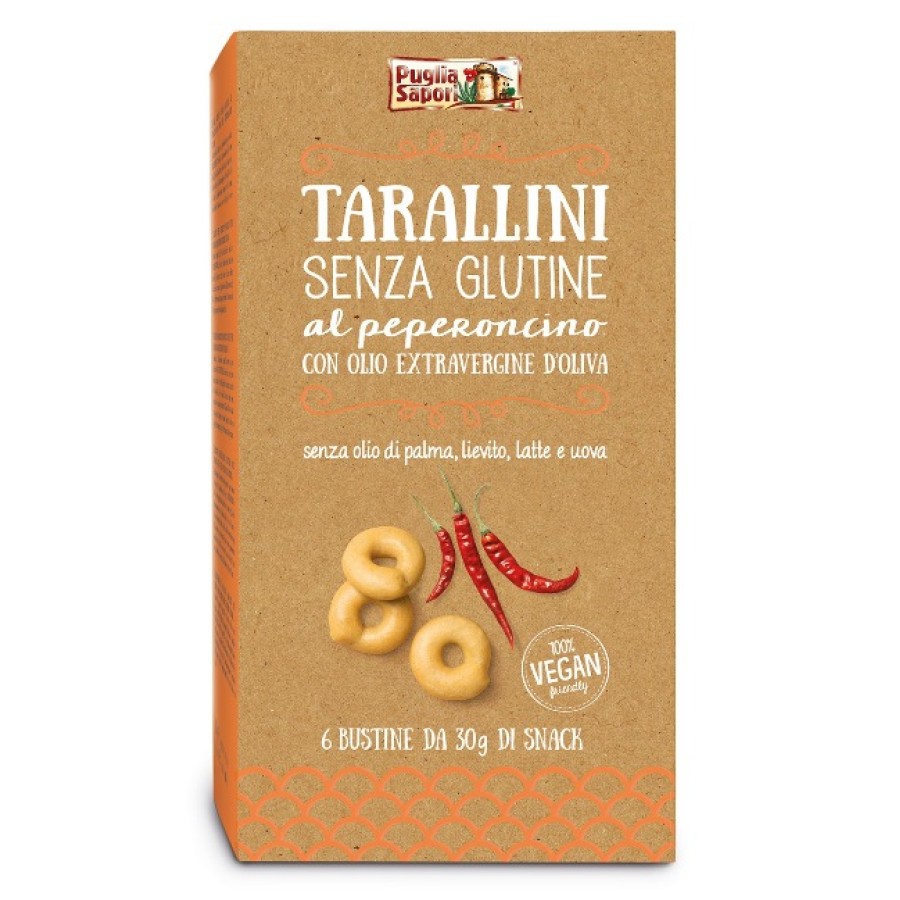 PUGLIA SAPORI TARALLINI AL PEPERONCINO CON OLIO EXTRAVERGINE DI OLIVA 180 G