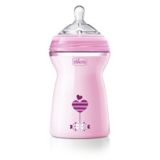 CHICCO BIBERON NATFEEL 6M+ GIRL 330 ML