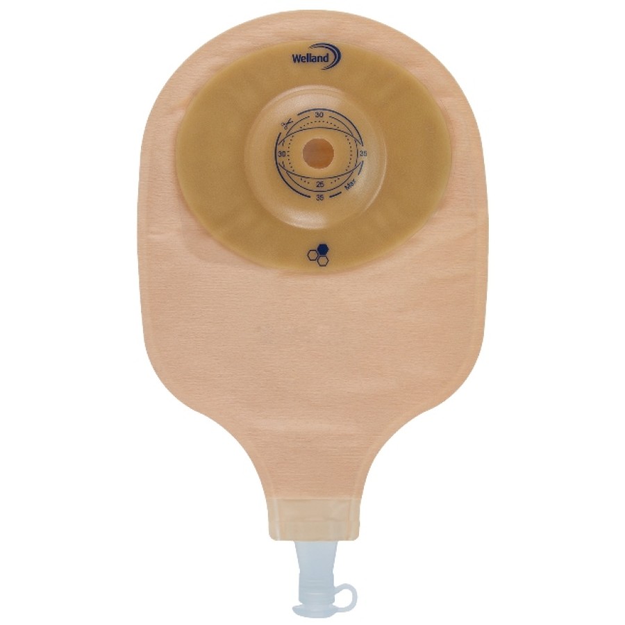 SACCA PER UROSTOMIA TRASPARENTE RITAGLIABILE AURUM CONVEX URO MIDI SMALL DIAMETRO 13-25 MM 10 PEZZI