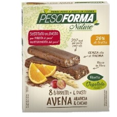 PESOFORMA NATURE BARRETTA ALL'AVENA ARANCIA E CACAO 8 PEZZI DA 31 G