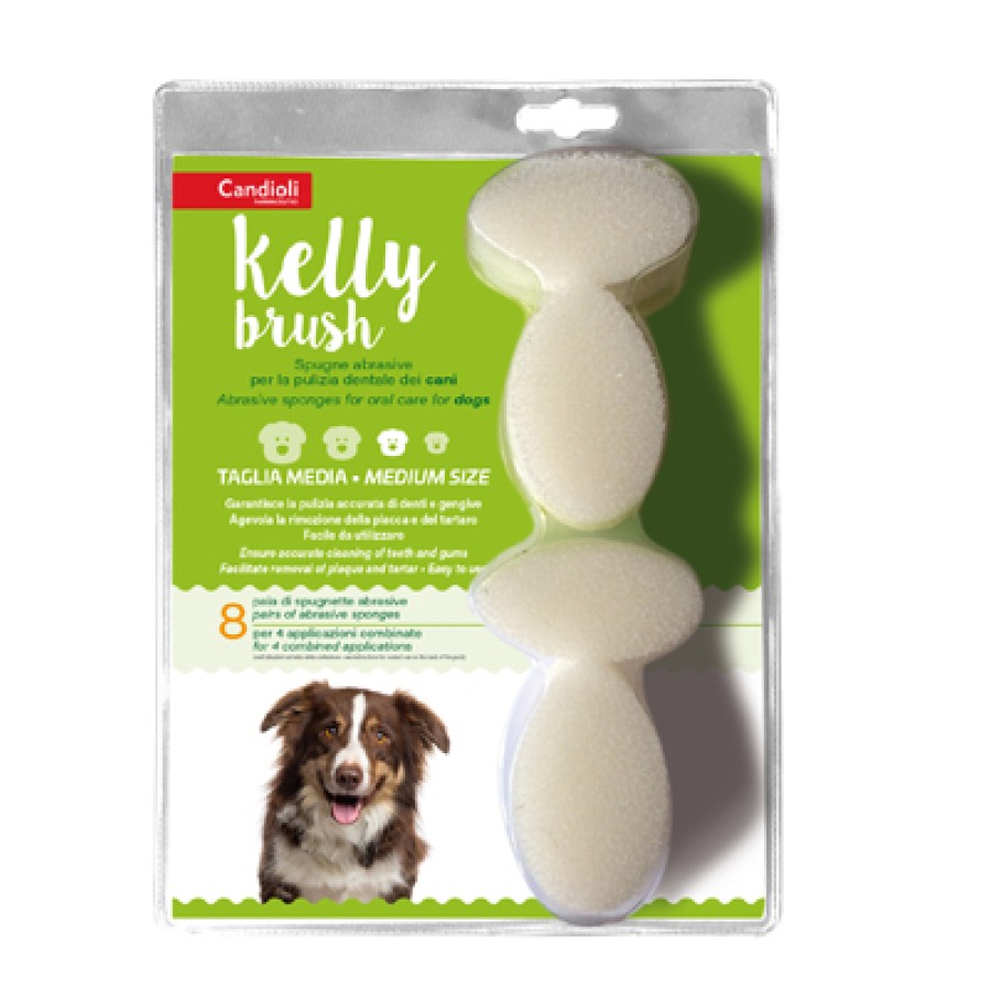 KELLY BRUSH SPUGNETTA ABRASIVA PER CANI DI TAGLIA MEDIA 16 PEZZI
