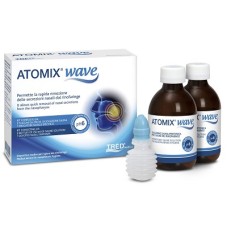 ATOMIX WAVE DISPOSITIVO PER IGIENE RINOFARINGEA ATOMIX SOLUZIONE SALINA 250 ML 2 PEZZI + TERMINALE NASALE + EROGATORE A SOFFIETTO