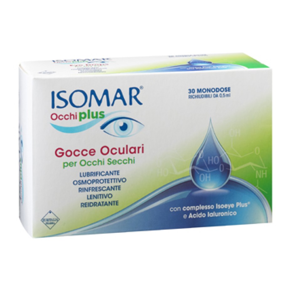 ISOMAR OCCHI PLUS GOCCE OCULARI PER OCCHI SECCHI ALL'ACIDO IALURONICO 0,25% 30 FLACONCINI MONODOSE
