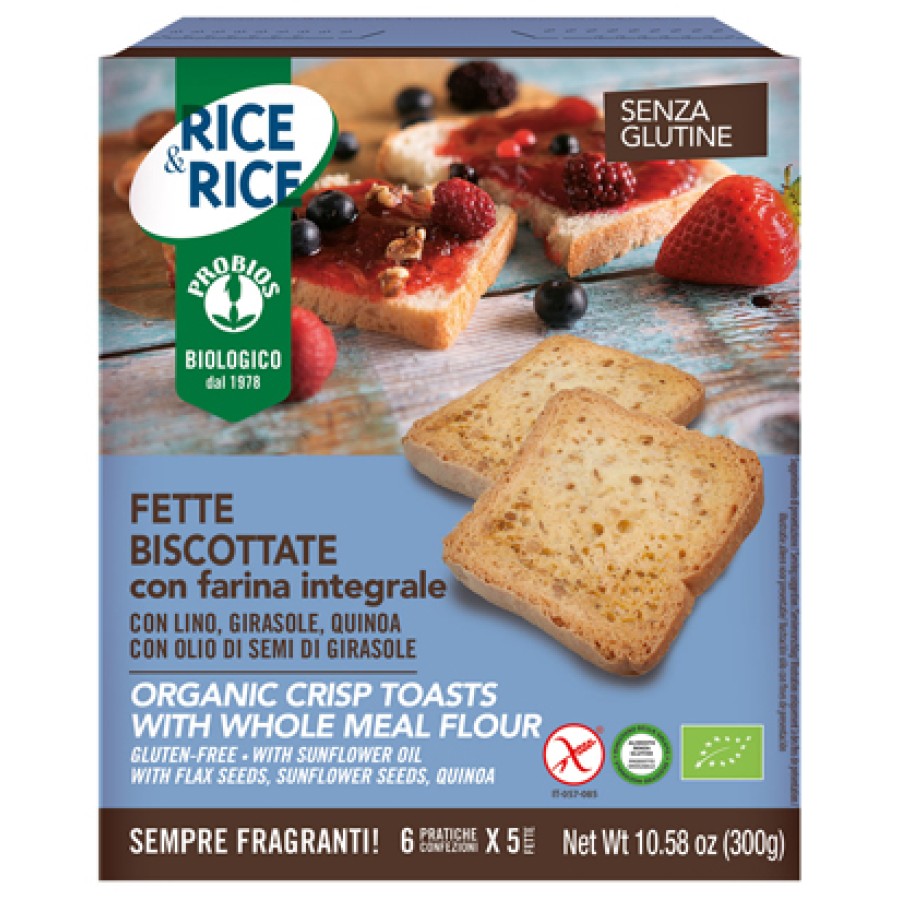 RICE&RICE FETTE BISCOTTATE CON FARINA INTEGRALE 300 G