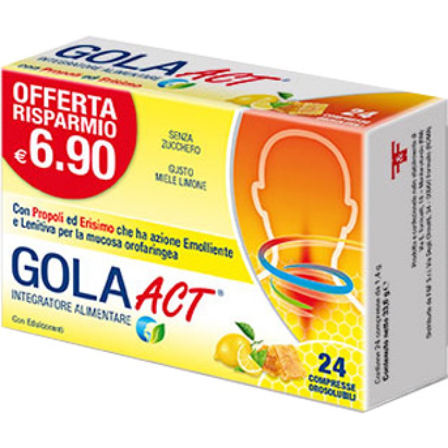 GOLA ACT MIELE LIMONE 24 COMPRESSE SOLUBILI 33,6 G