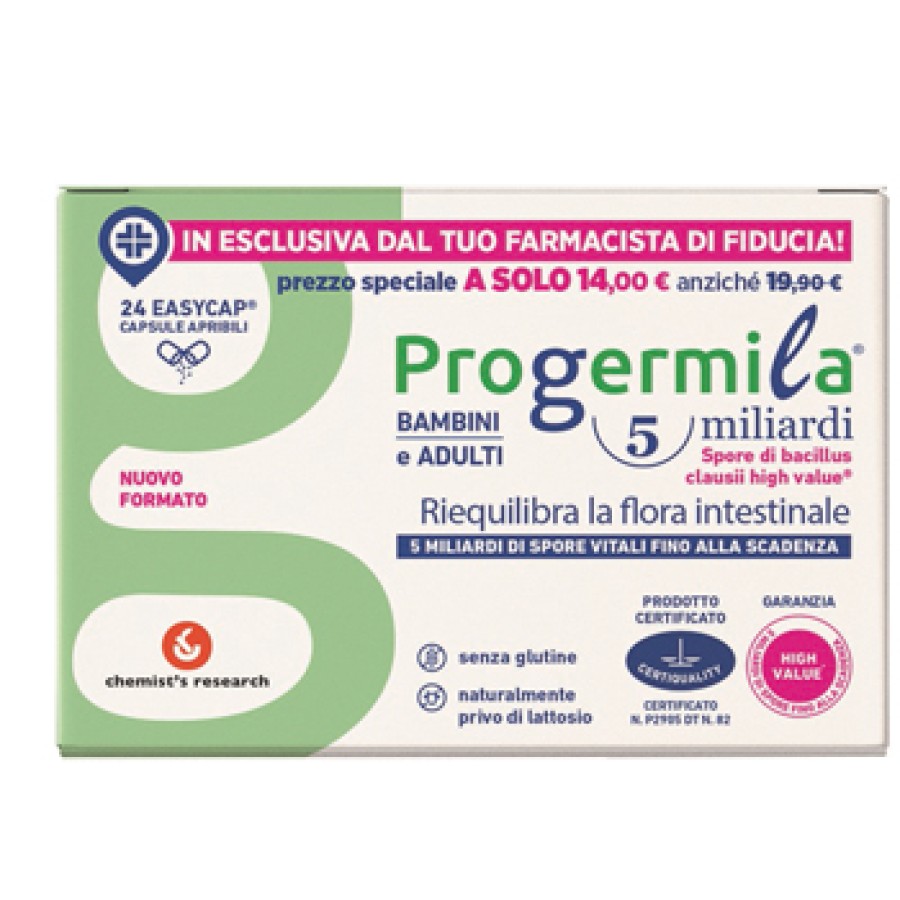 PROGERMILA 5 MILIARDI ADULTI BAMBINI 24 CAPSULE APRIBILI EASYCAP