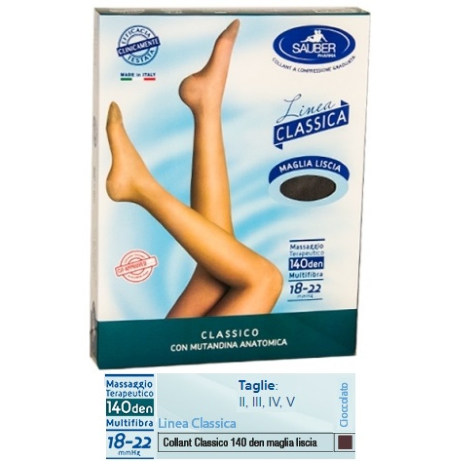 SAUBER CLASSICO COLLANT 140 DENARI MAGLIA LISCIA CIOCCOLATO 2