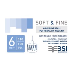 AGO PER PENNA DA INSULINA SOFT&FINE 31 GAUGE 6 MM 100 PEZZI