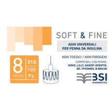 AGO PER PENNA DA INSULINA SOFT&FINE 31 GAUGE 8 MM 100 PEZZI