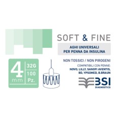 AGO PER PENNA DA INSULINA SOFT&FINE 32 GAUGE 4 MM 100 PEZZI