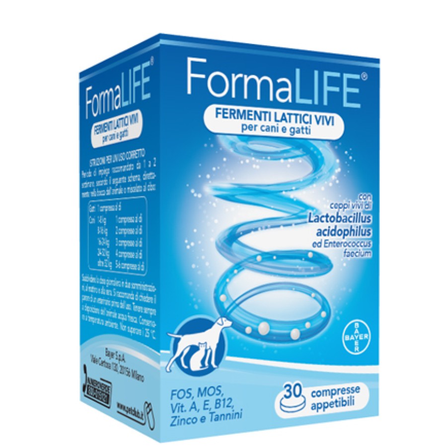 FORMALIFE FERMENTI LATTICI VIVI PER CANI E GATTI 30 COMPRESSE APPETIBILI 33 G