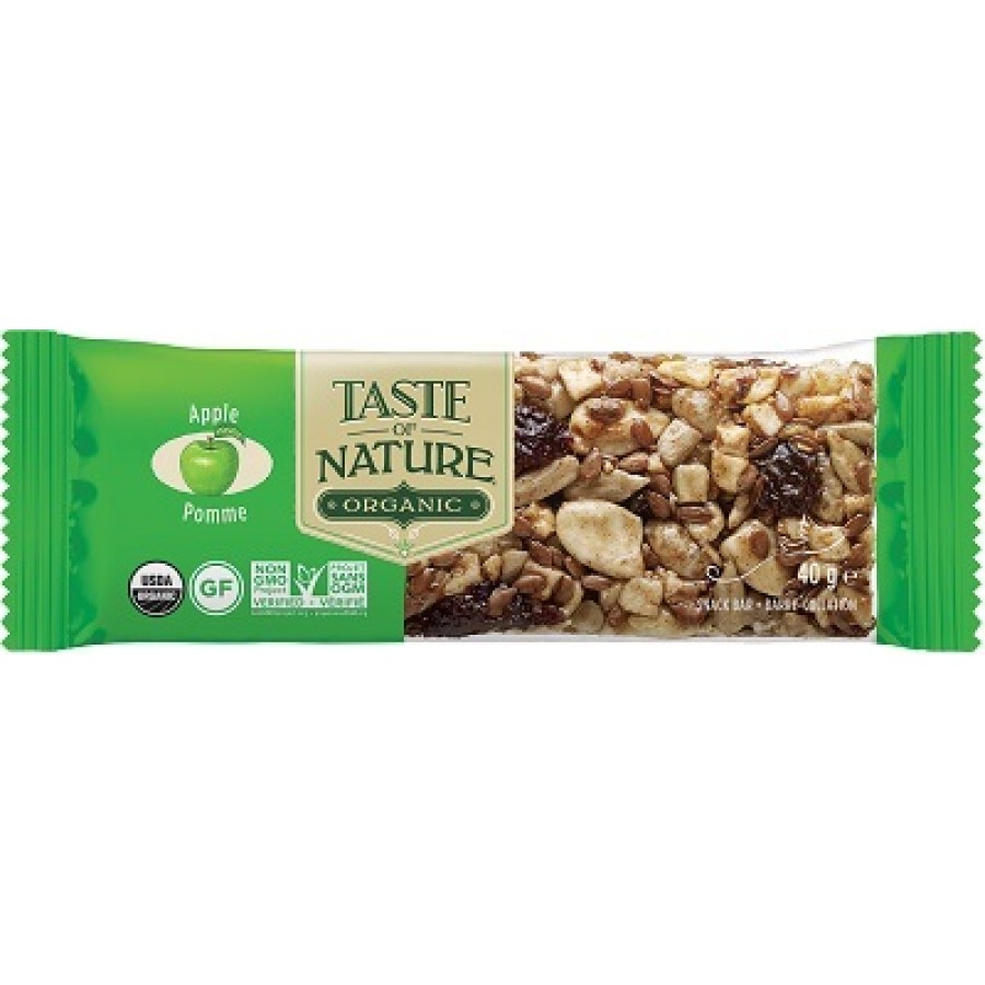 TASTE OF NATURE BARRETTE ALL MELE BIO VEGAN AD ALTO CONTENUTO DI FIBRE 40 G