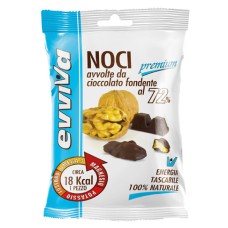 EVVIVA NOCI SGUSCIATE RICOPERTE DI CIOCCOLATO FONDENTE 30% 25 G