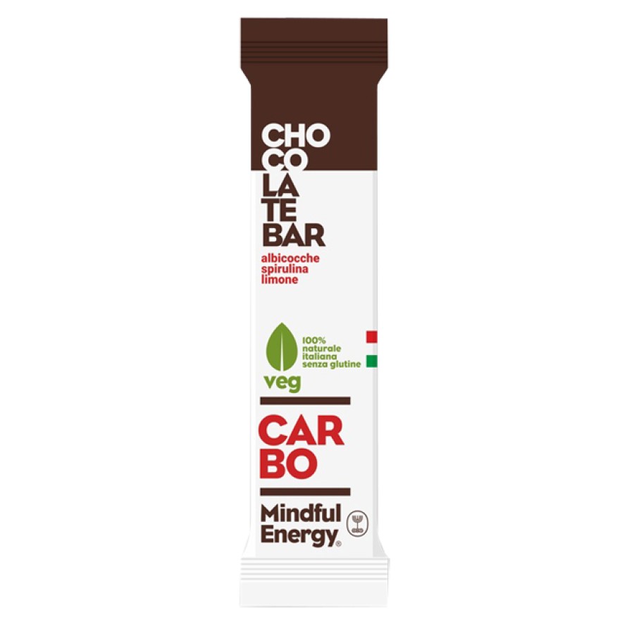 MINDFUL ENERGY CARBO BARRETTA AL CIOCCOLATO CON ALBICOCCHE-SPIRULINA-LIMONE 60 G