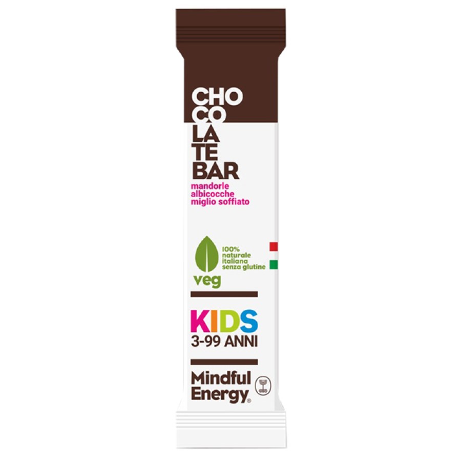 MINDFUL ENERGY KIDS BARRETTA AL CIOCCOLATO CON MANDORLE-ALBICOCCHE-MIGLIO SOFFIATO 50 G