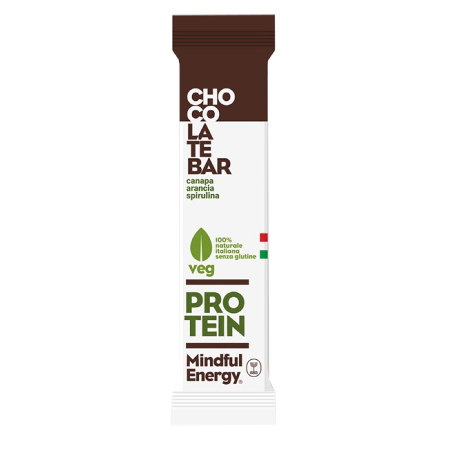 MINDFUL ENERGY BARRETTA AL CIOCCOLATO CON CANAPA-ARANCIA-SPIRULINA 60 G