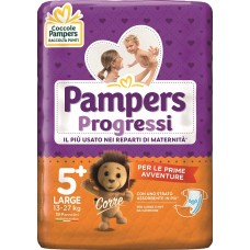 PAMPERS PROGRESSI LARGE PANNOLINO 5+ 13-27KG 19 PEZZI