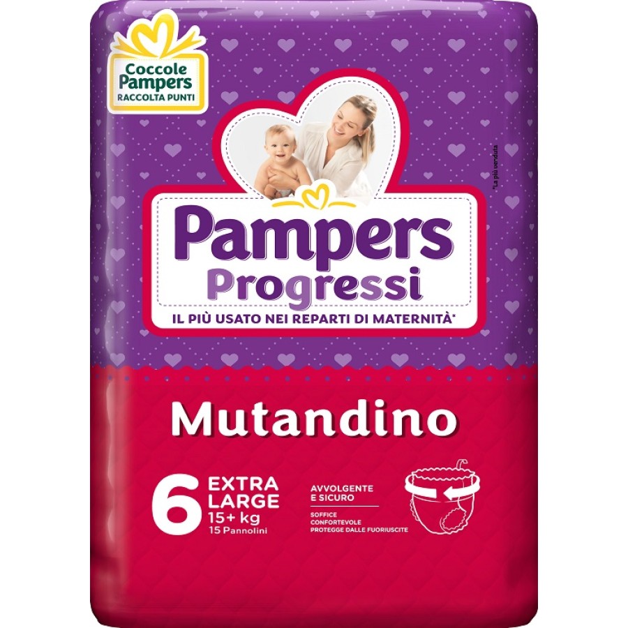 PAMPERS PROGRESSI MUTANDINA XL 15 PEZZI
