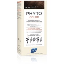 PHYTOCOLOR 5,35 CASTANO CHIARO CIOCCOLATO LATTE + CREMA + MASCHERA + FOGLIETTO ILLUSTRATIVO + 1 PAIO DI GUANTI