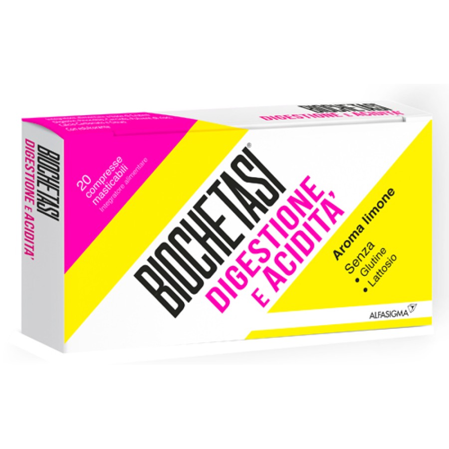BIOCHETASI DIGESTIONE E ACIDITA' 20 COMPRESSE MASTICABILI AROMA LIMONE