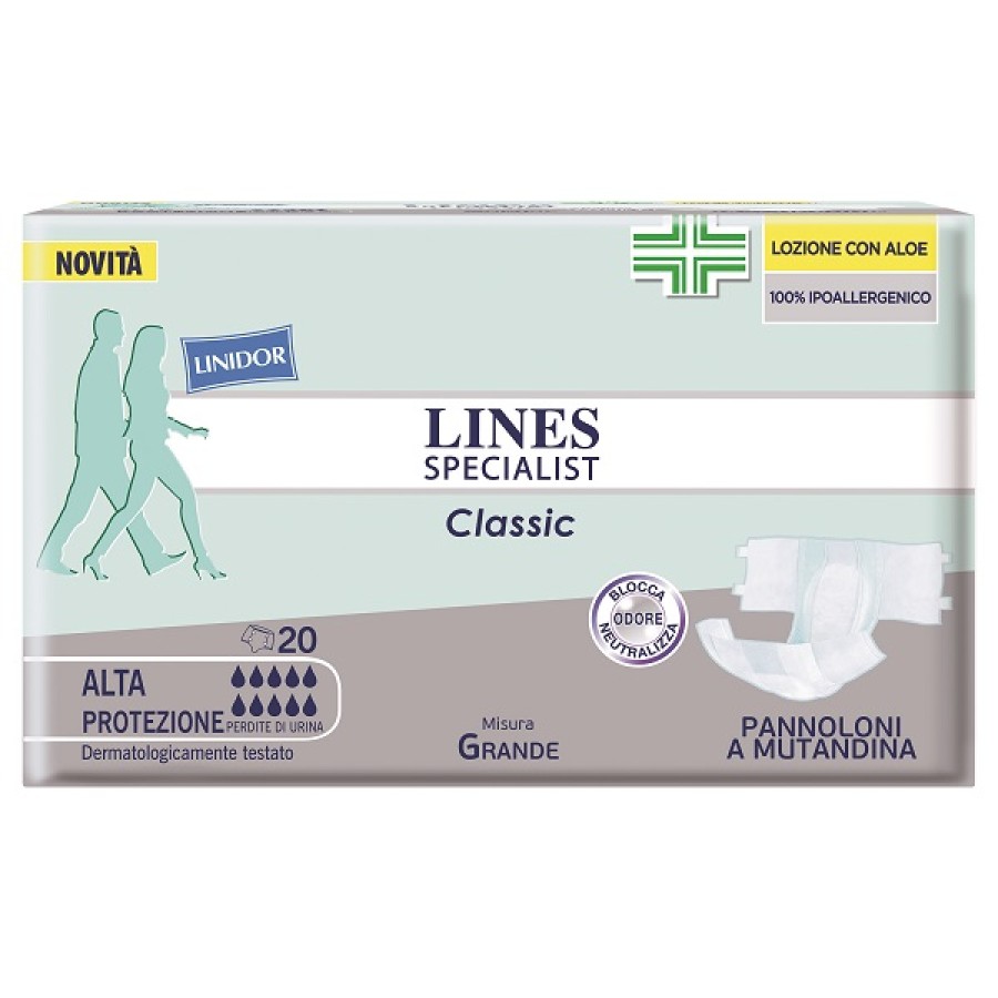 PANNOLONE A MUTANDA LINES SPECIALIST CLASSIC ALTAPROTEZIONE MG 20 PEZZI