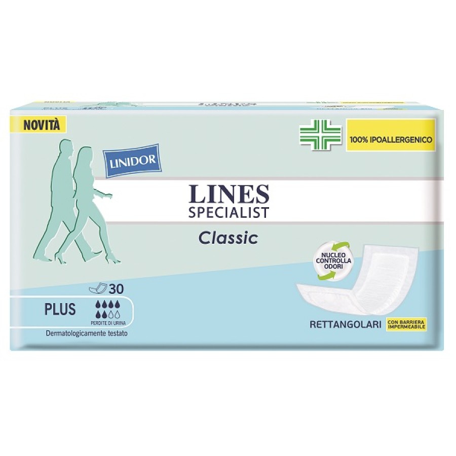 PANNOLONE LINES SPECIALIST CLASSIC RETTANGOLARE CON BARRIERA 30 PEZZI
