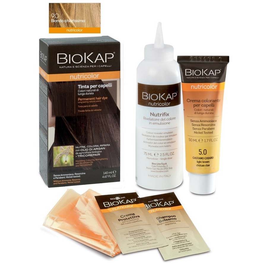 BIOKAP NUTRICOLOR 9,0 BIONDO CHIARISSIMO TINTA TUBO + FLACONE