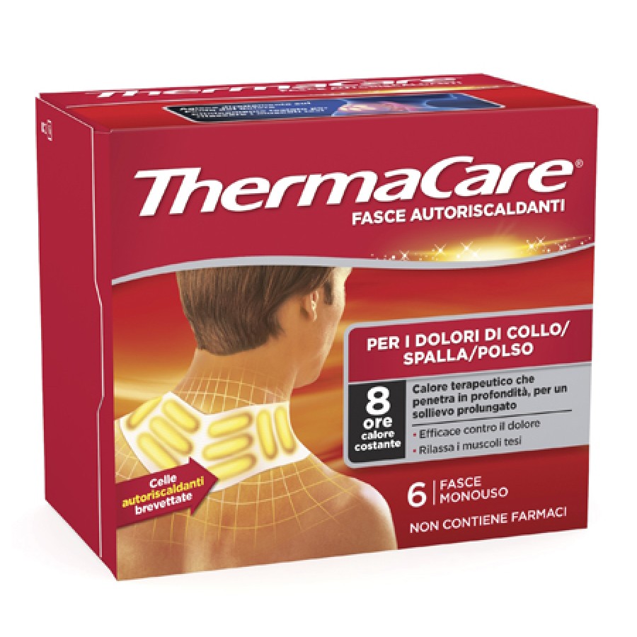 FASCE AUTORISCALDANTI A CALORE TERAPEUTICO THERMACARE COLLO/SPALLA/POLSO 6 PEZZI