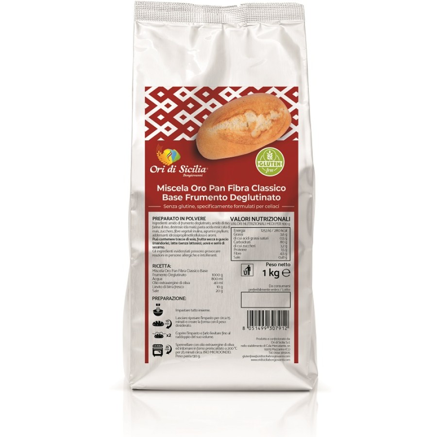 ORI DI SICILIA MIX ORO PAN FIBRA CLASSICO BASE FRUMENTO DEGLUTINATO 1 KG