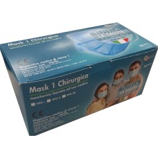 MASCHERINA CHIRURGICA MASK1 TIPO I AZZURRA 5 PEZZI