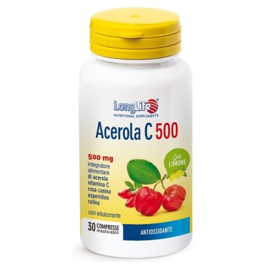 LONGLIFE ACEROLA C500 LIMONE 30 COMPRESSE