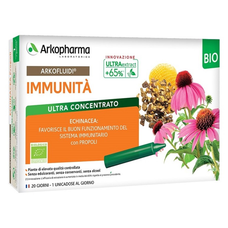 ARKOFLUIDI IMMUNITA' PROPOLI ECHINACEA BIO 20 FIALOIDI 15 ML