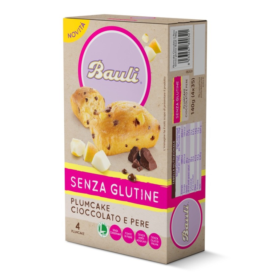 BAULI PLUMCAKE CIOCCOLATO-PERE 4X35 G