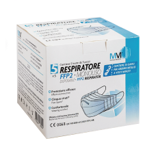 MUNUS MED RESPIRATORE FFP2 CLASSE III + GANCIO ADATTATORE 5 BUSTE DA 5 PEZZI