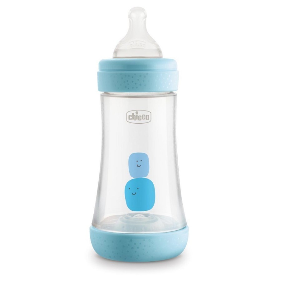 CHICCO BIBERON PERFECT 5 BOY 240 ML IN SILICONE 2 FORI