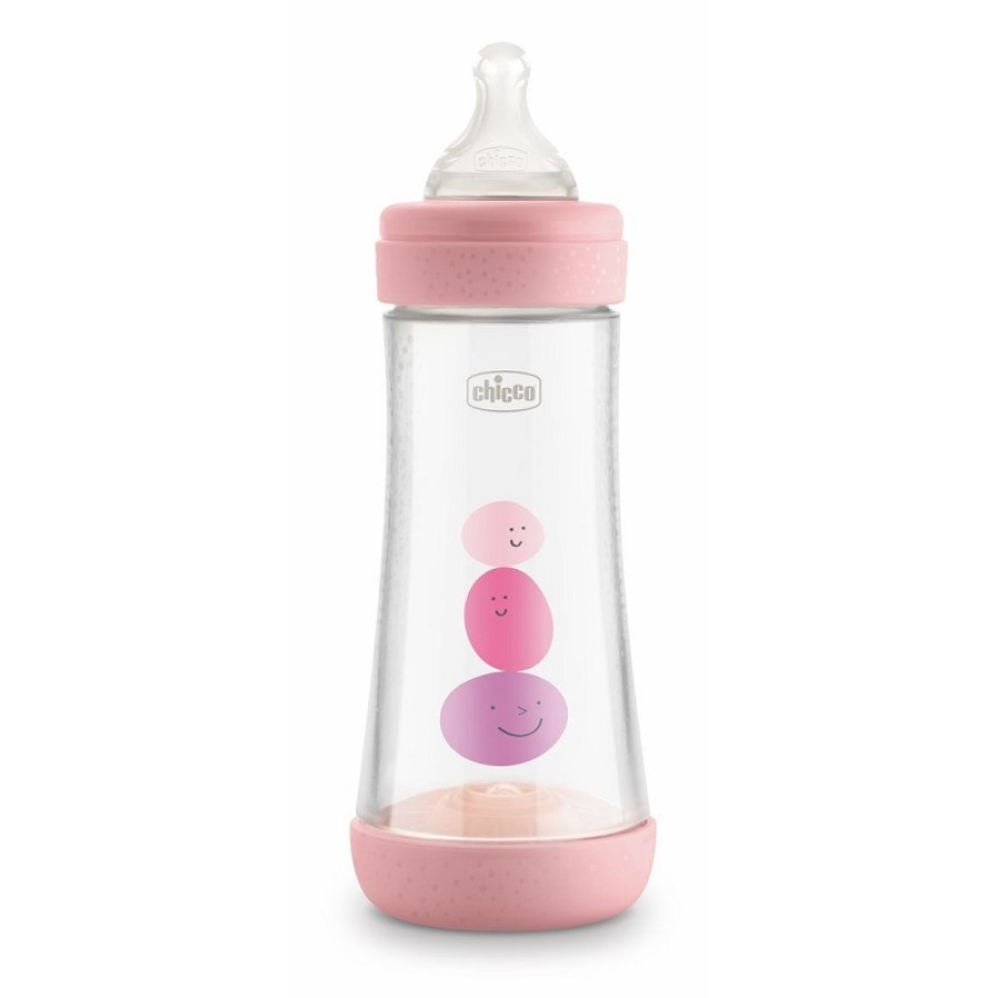CHICCO BIBERON PERFECT 5 GIRL 240 ML IN SILICONE 2 FORI