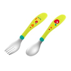CHICCO POSATE INOX 18M+ VERDE